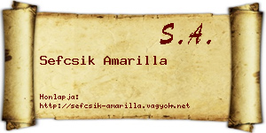 Sefcsik Amarilla névjegykártya